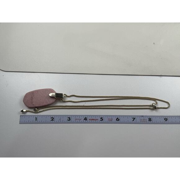 Kendra Scott Inez Long Adjustable Necklace 30" Pink Rhodonite Pendant - Picture 2 of 8